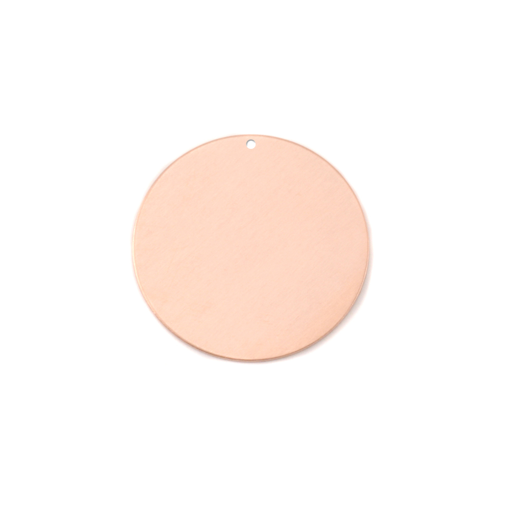 Metal Stamping Blanks Copper Round, Disc, Circle with Hole, 16mm (.63"), 18g